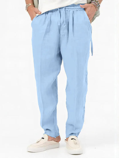 maoxiangshop Men's Cotton Linen Pants Men's Autumn New Fashion Breathable Solid Color Casual Comfort Jogging Fitness Streetwear S-3XL