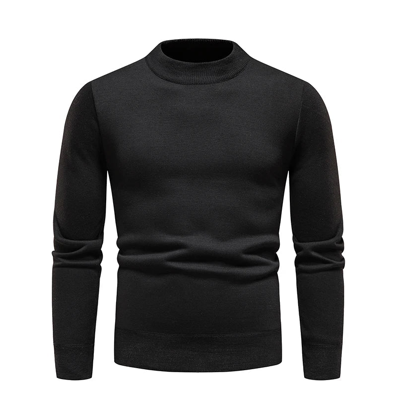 maoxiangshop Men's Pullover Soft Sweater Winter Velvet Shirts Brand Clothing Knitted Fleece Warm Cold Blouse Slim Fit Bottom Shirts