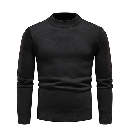 maoxiangshop Men's Pullover Soft Sweater Winter Velvet Shirts Brand Clothing Knitted Fleece Warm Cold Blouse Slim Fit Bottom Shirts