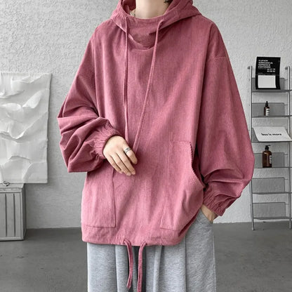 maoxiangshop Autumn Stand Collar Hoodies Sweatshirts Men Woman Fashion Pink Black Khaki Hip Hop Hoody Male Brand Casual Loose Tops