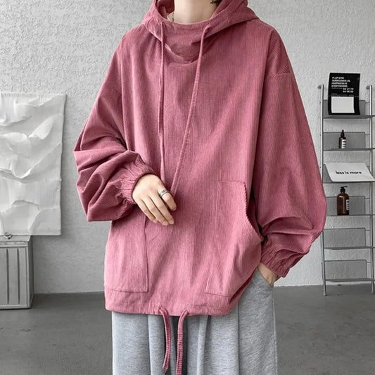 maoxiangshop Autumn Stand Collar Hoodies Sweatshirts Men Woman Fashion Pink Black Khaki Hip Hop Hoody Male Brand Casual Loose Tops