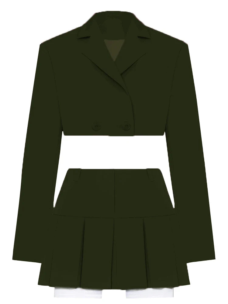 Green New Blazers For Women Cropped Coats Jacket Summer Casual Outfits Fashion Chic Jacket Women's Blazer Suits