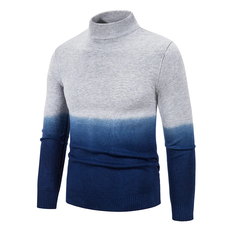 maoxiangshop Autumn and Winter New Men's Half High Neck Slim Fit Knitwear Trend Gradual Overlay Soft Fit Thin Sweater