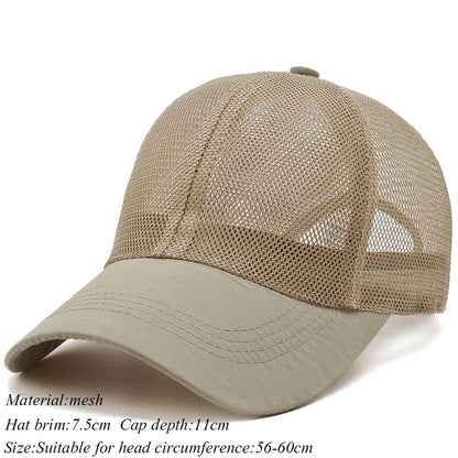 maoxiangshop Summer Full Mesh Baseball Cap Unisex Trucker Cap Trucker Caps Men Fishing Hat Quick Dry Golf Running Hat Adjustable Snapback Hat