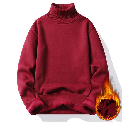 maoxiangshop Autumn Winter Men's Turtleneck Sweater Men's Knitting Pullovers Rollneck Knitted Sweater Warm Men Jumper Slim Fit Casual Sweater