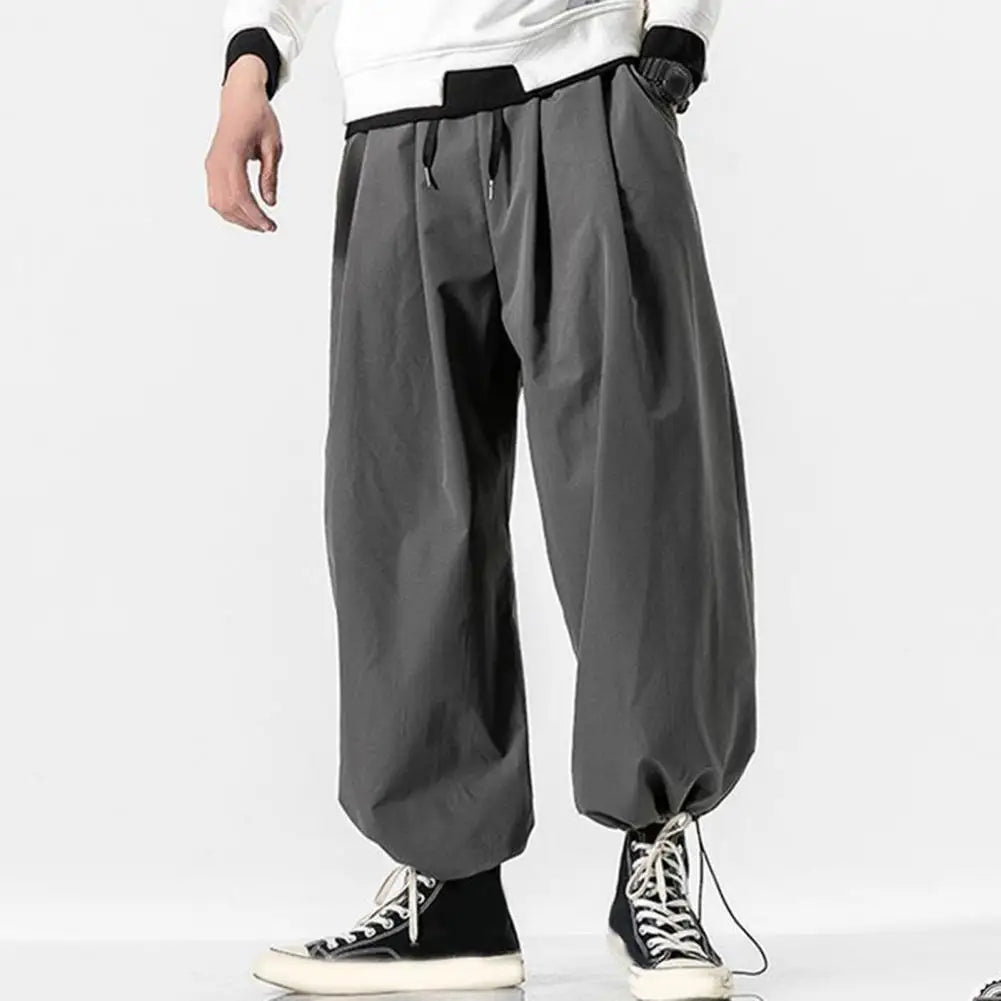 maoxiangshop Spring Men Loose Harem Pants Japanese Wide Leg Pants High Quality Casual Brand Sweatpants Ankle-banded Hip Hop Drawstring Pants