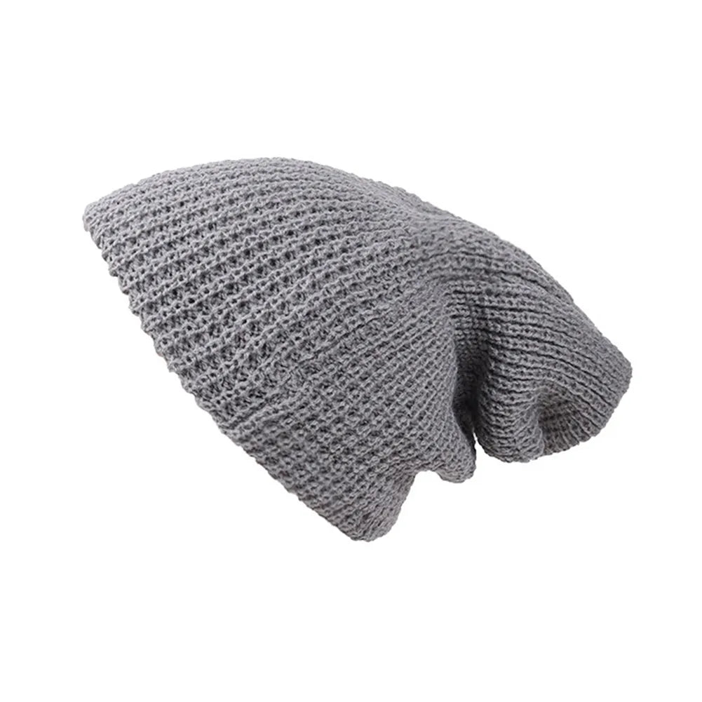 maoxiangshop Men Women Beanie Knit Crochet Black Gray Hat Autumn Winter Soft Warm Loose Cap Skull Ski Hat Dance Bonnet Casual Fashion Cap