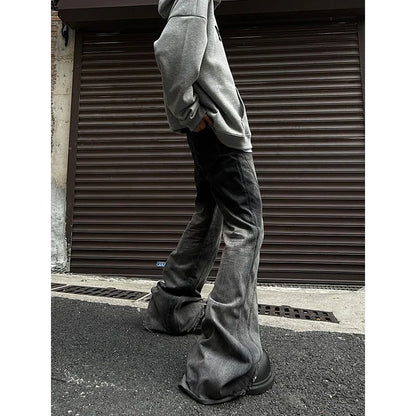 Black and Gray Women Jeans High Waist Fashion American Camouflage Y2K Streetwear Chic NEW Wide Leg Jean Female Trouser Baggy Den