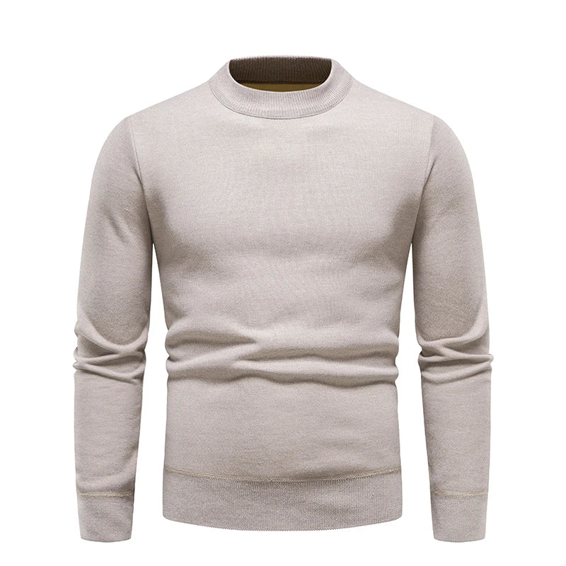maoxiangshop Men's Pullover Soft Sweater Winter Velvet Shirts Brand Clothing Knitted Fleece Warm Cold Blouse Slim Fit Bottom Shirts