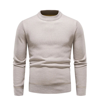 maoxiangshop Men's Pullover Soft Sweater Winter Velvet Shirts Brand Clothing Knitted Fleece Warm Cold Blouse Slim Fit Bottom Shirts