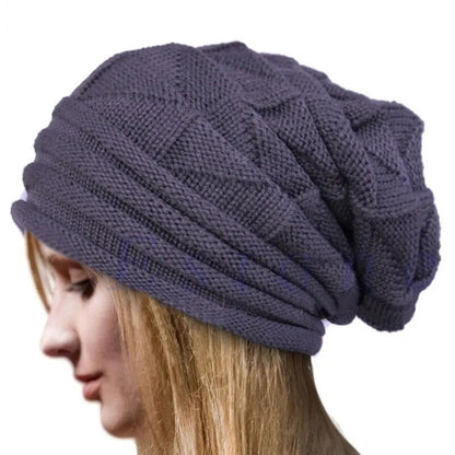 maoxiangshop Knitted Baggy Beanie Oversized Winter Hat Ski Slouchy Cap Skullies Beanies Women Men Winter Wool Warm Cap Beanies Unisex