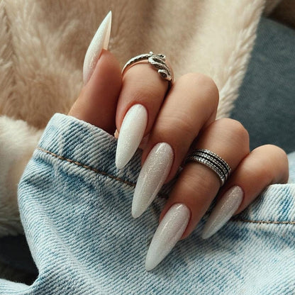 24Pcs False Nails With Glue Almond Pink Butterfly Design Detachable Rhinestones Acrylic Fake Nails long stiletto Press On Nails