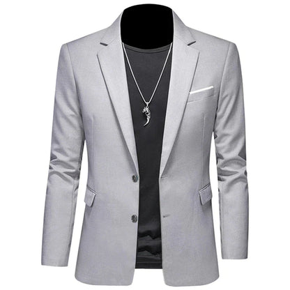 maoxiangshop 2024 Fashion New Men's Casual Business Slim Fit Formal Dress Blazers Jacket Suit Coat