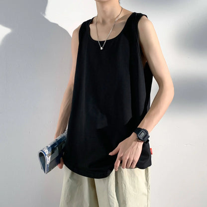 maoxiangshop Summer Men Solid Vest Tank Top Sleeveless T Shirts O-neck Undershirts Breathable Sport Bodybuilding Fitness Muscle Clothes