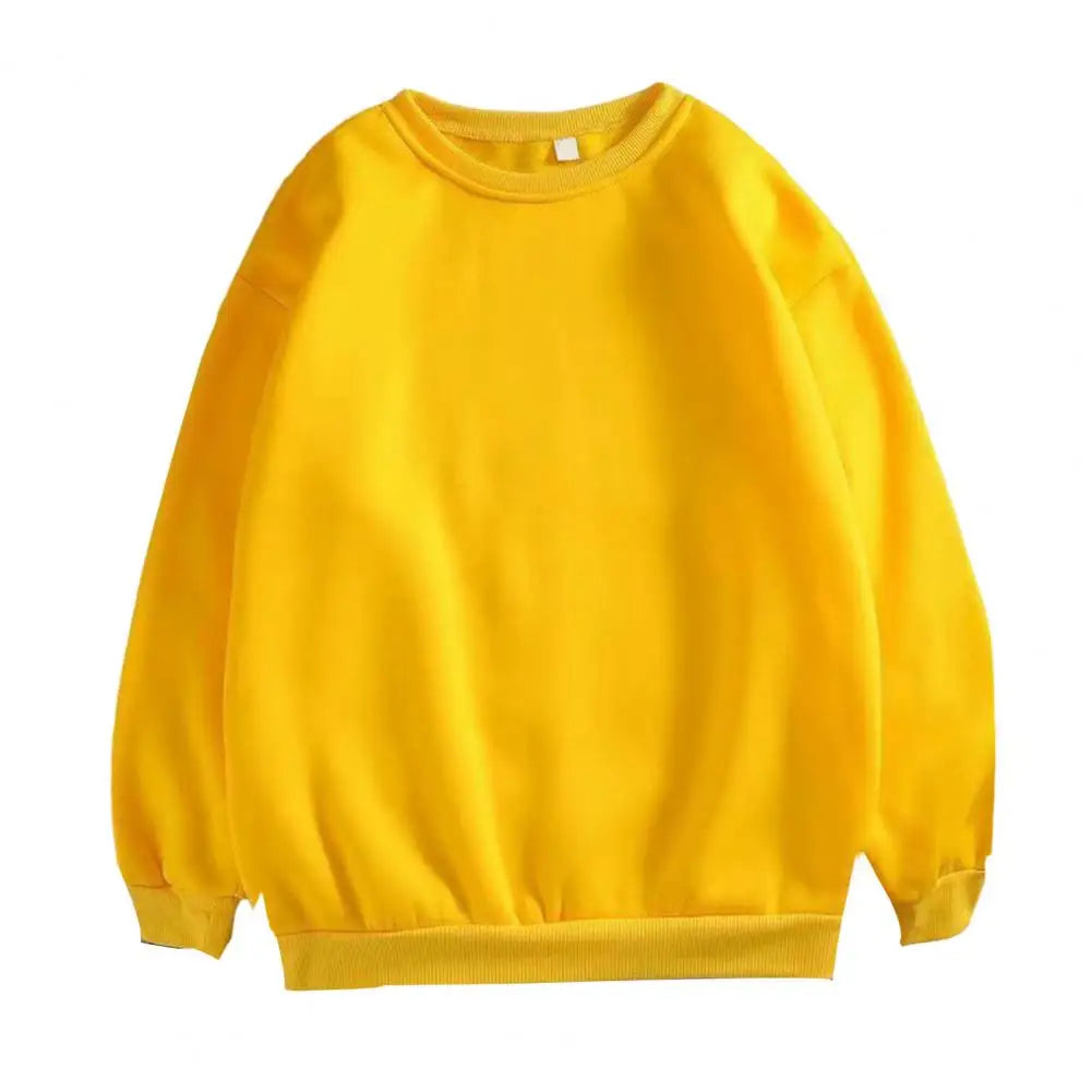 maoxiangshop Harajuku Sweatshirts Men's Autumn Korean Solid Color Fleece Oversized Pullovers Casual O Neck Basic Tops Hip Hop Streetwear