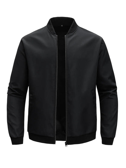maoxiangshop 2024 Spring and Autumn New Baseball Collar Short Loose Solid Color Jacket Men's Business Casual Thin Coat Trend