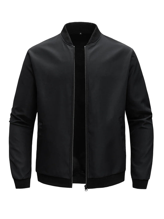 maoxiangshop 2024 Spring and Autumn New Baseball Collar Short Loose Solid Color Jacket Men's Business Casual Thin Coat Trend
