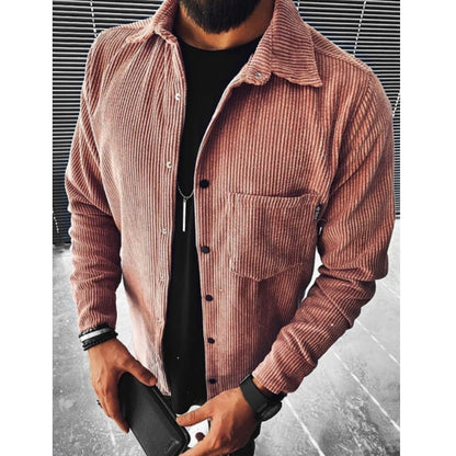 maoxiangshop Men Plaid Shirt Spring Fashion Large Size Pockets Long Sleeve Top Turn-down Collar Single-breasted Shirts