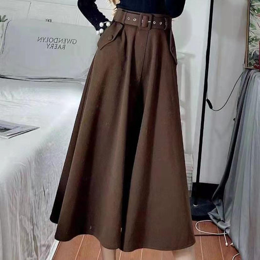 maoxiangshop Women's Autumn and Winter High Waist Retro Skirt Long Skirts Woman Fashion Y2k Vintage Clothing Preppy Style Gothic Clothes