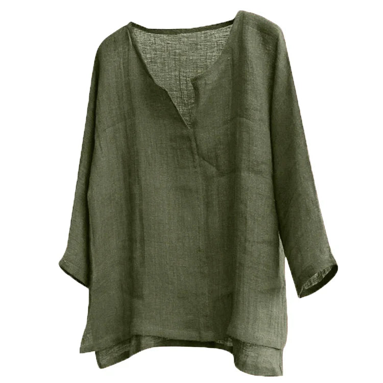 maoxiangshop New Men's Summer Spring Long Sleeve Loose Shirt Solid Color Casual Long Sleeve Cool Shirt Vn-eck Tops Size S-5XL
