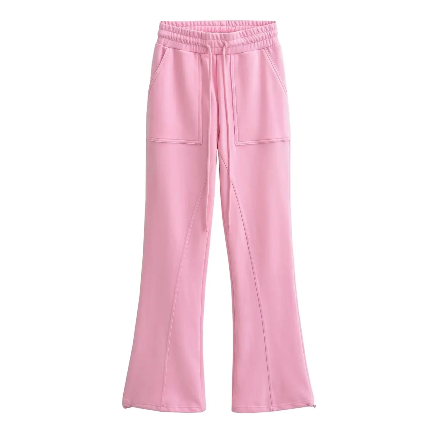 maoxiangshop -  Lace Up Loose Cargo Pants Women High Waist Fashion Pocket Baggy Sweatpants Women's Solid Streetweat Woman Autumn New