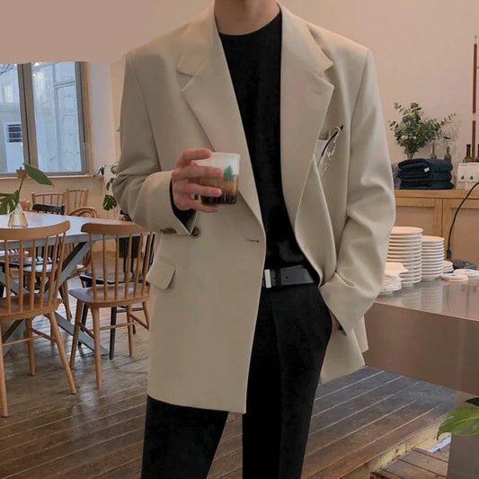 maoxiangshop Elgance Men's Suit Coat Korean Style Casual Blazer Jacket Loose Fashion Handsome Small Suit Autumn New Male Clothing