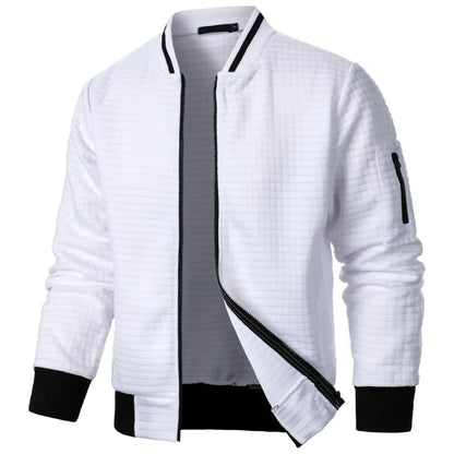 maoxiangshop Autumn Mens Long Sleeve Zipper Jacket Stand Up Coats Sport Outdoor Sweatwear Winter Warm Baseball Collar Sweatshirts