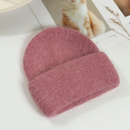 maoxiangshop Winter Hat Real Rabbit Fur Winter Hats For Women Fashion Warm Beanie Hats Women Solid Adult Cover Head Cap