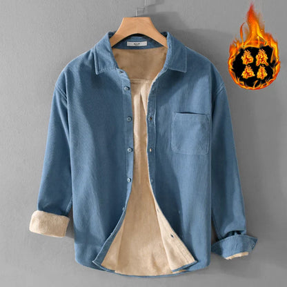maoxiangshop Italy Quality Brand Shirts For Men Fashion Cotton Corduroy Warm Long-sleeve Thickened Plus Size Top Clothes Camisa