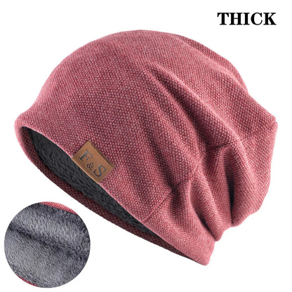 maoxiangshop Men Women  Winter Warm Beanies Skullies Knitted Solid Casual Brand Soft Knitting Hat Outdoor Plus Velvet