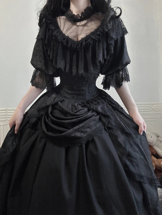 maoxiangshop  -  Muppet Mind Ben~Classic Lolita Shirt V-neck Short Sleeves Blouse