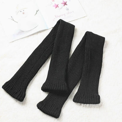 maoxiangshop 70cm Over Knee Yoga Leg Warmers Korean Lolita Winter Girl Women Knit Boot Socks Pile Up Socks Foot Warming Cover чулки