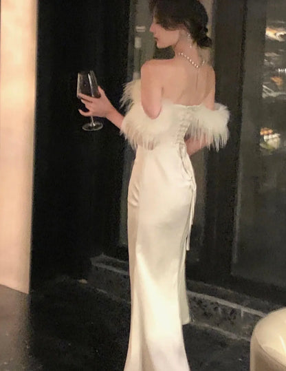 France Vintage Luxury Wedding Formal Occasion Dresses Women Autumn New Sexy Bodycon Bandage Party Robe Female Winter Clothes