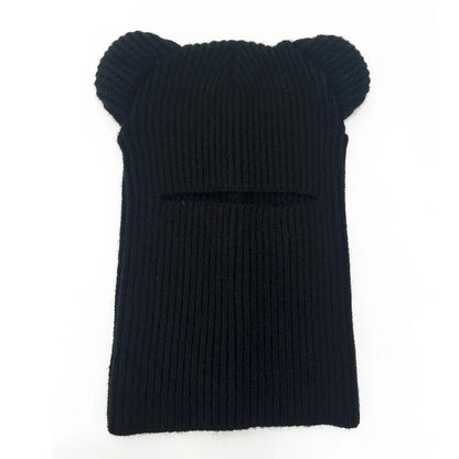 maoxiangshop  -  Knitted Full Face Cap 1 Holes Balaclava Hat Outdoor Sports Skiing Riding Motorcycle Face Mask Winter Autumn Windproof Warm Masks