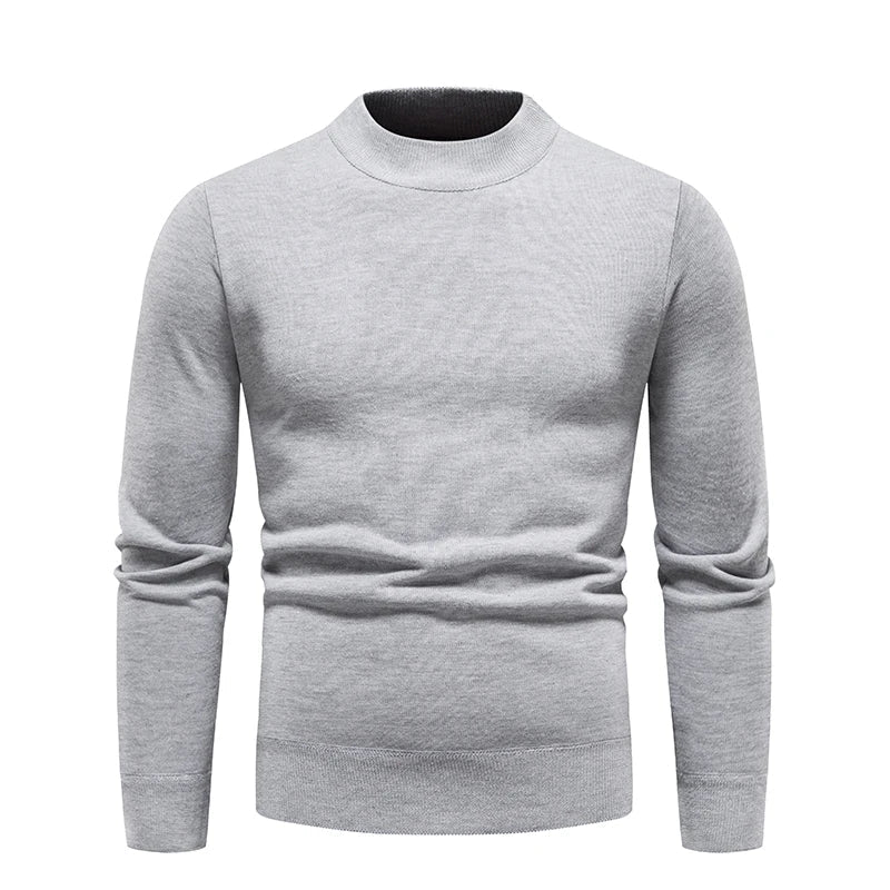 maoxiangshop Men's Pullover Soft Sweater Winter Velvet Shirts Brand Clothing Knitted Fleece Warm Cold Blouse Slim Fit Bottom Shirts