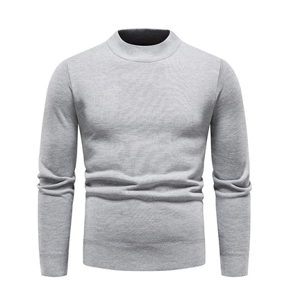 maoxiangshop Men's Pullover Soft Sweater Winter Velvet Shirts Brand Clothing Knitted Fleece Warm Cold Blouse Slim Fit Bottom Shirts