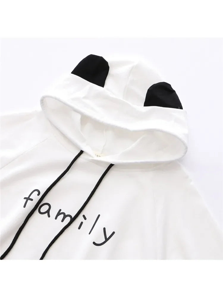 Women Cloak Outerwear Cartoon Cat Print With Ears On Hood Hoodies Coat Pullover Poncho Jacket  Hooded