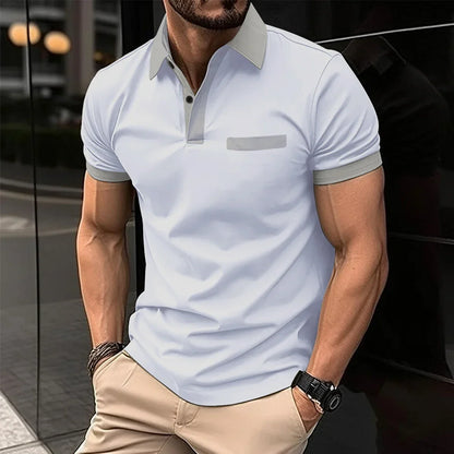 maoxiangshop 2024 Summer Best-Selling Men's Polo Shirt Lapel Printed Men's Clothing Stripes Polo Shirt Casual Sports Men's Shirt