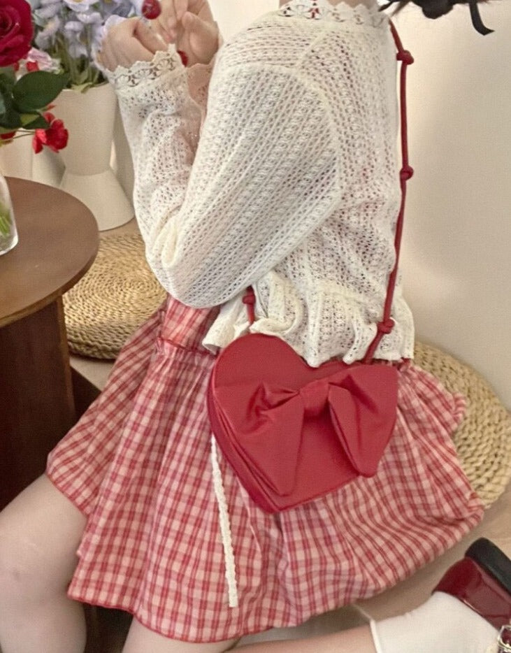 maoxiangshop Japanese Kawaii Lolita Dress Women Sweet Red Plaid Party Mini Dress Female Korean Fashion Loose Y2k Princess Dress New In Autumn