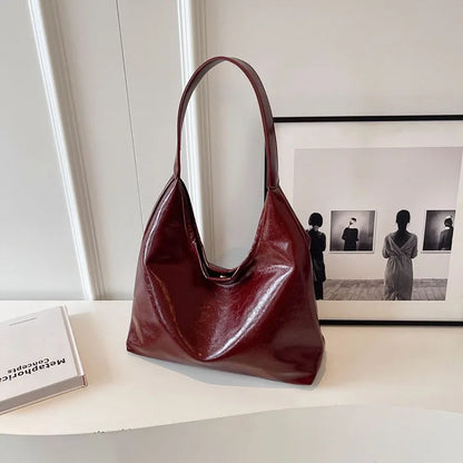 Large Capacity Red Bag For Women New Retro Texture Single Shoulder Tote Bags Fashion Versatile Casual Ladies Handbags