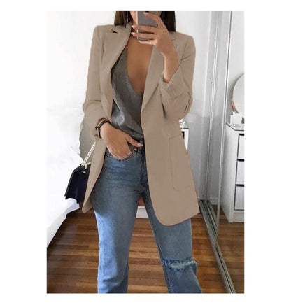 Spring and Summer New Lapel Ladies Suit Jacket Commuter Professional Office Temperament Suit Jacket Casual Jacket Office