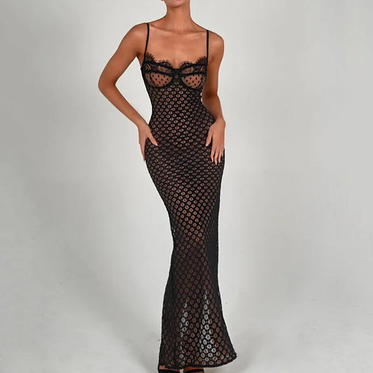 Sexy Sheer See Through Evening Party Dress Black Sexy Bodycon Formal Occasion Dresses Split Dresses for Women