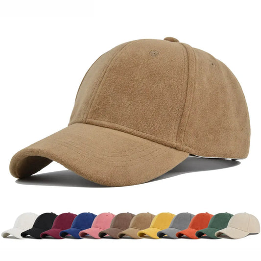 maoxiangshop Fashion Suede Baseball Caps For Men Women Autumn Winter Solid Retro Snapback Hip Hop Hat Unisex Street Adjustable Sun Visor Caps