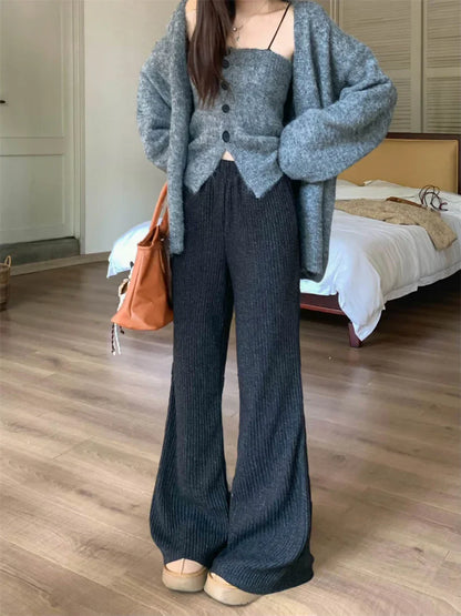 maoxiangshop  -  Winter Thicken Women Pants Loose Daily All Match High Waist New Gentle 2025 Streetwear Office Lady Casual Soft