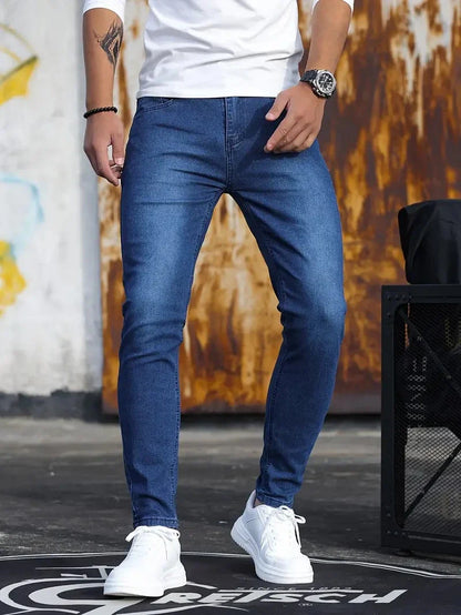 maoxiangshop Fashion Casual Mens Stretch Skinny Jeans Male Slim Fit Pencil Denim Cowboys Aesthetic Pants Men Clothing ﻿