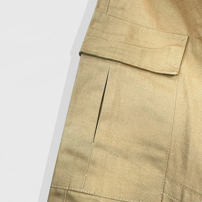 maoxiangshop Men's New Spring And Fall Loose Multi-Pocket Drawstring Work Pants Outdoor Washed Vintage High Street Hip-Hop Casual Pants