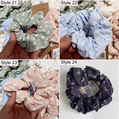 Floral Print Sweet Cute Scrunchie Woman Four Seasons Elastic Hair Rope Casual Scrunchies Style Can be Changed 4 Pcs/bag