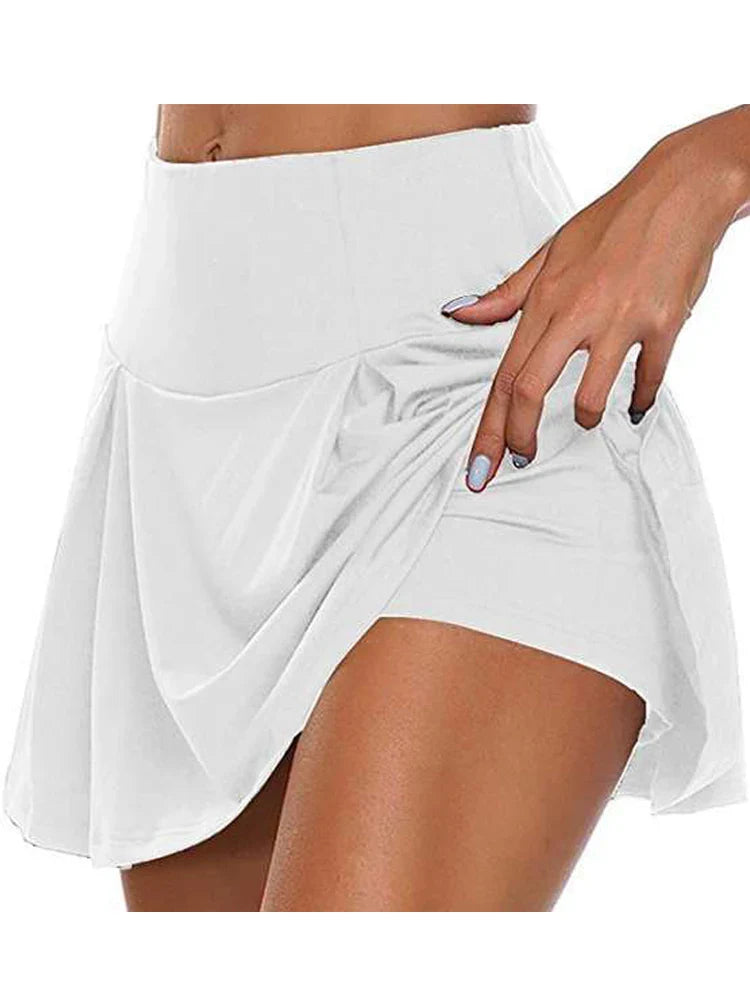 maoxiangshop Summer Women Sports Tennis Dance Fitness Short Skirts Quick Drying Solid Female Lining High Waist Mini Golf Sporting Skirts