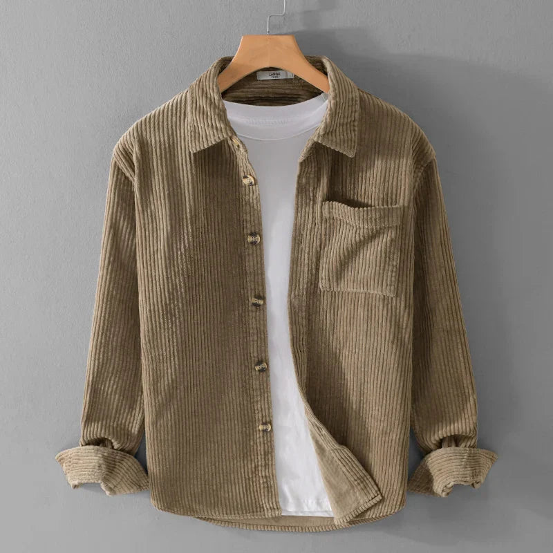 maoxiangshop Thickening Plus Size Long Sleeve Corduroy Cotton Shirt Men Brand Trendy French Style Designer Quality Top Clothes Chemise Homme