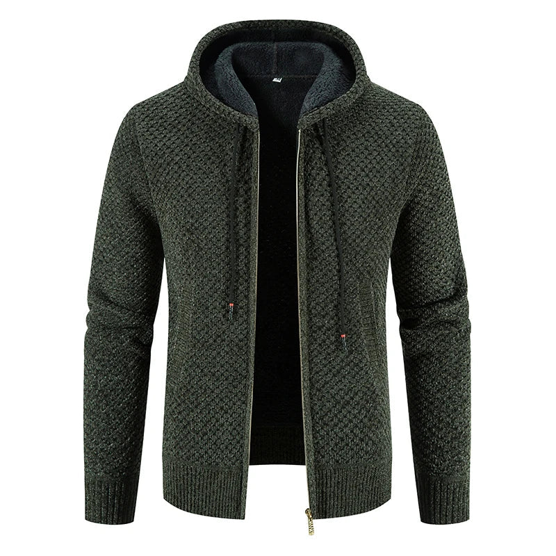maoxiangshop Cardigan Men's Sweater Jacket Male Cold Blouse Autumn Winter New Korean Casual Slim Hooded Windbreaker Warm Y2K Chenille Coat